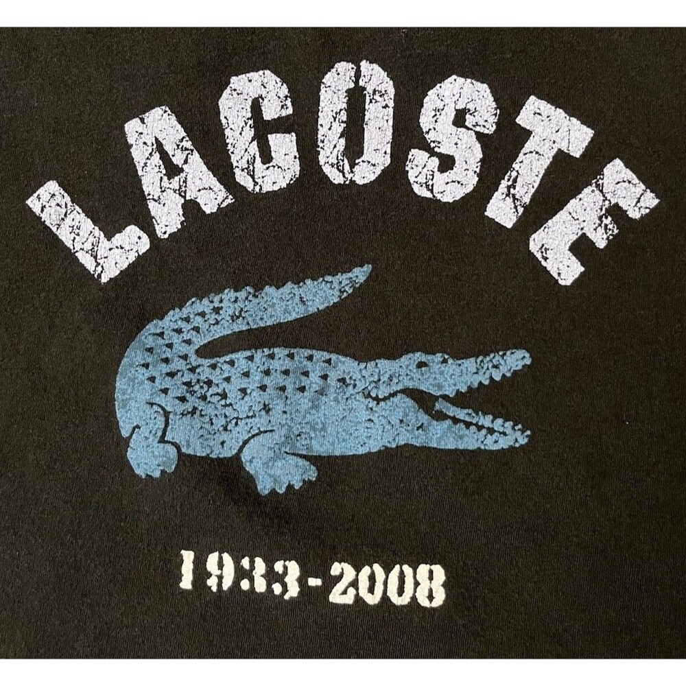 Lacoste Sport Men’s Short Sleeve Tee Sz 7 XXL Black Short Sleeve Alligator Logo - Picture 3 of 8